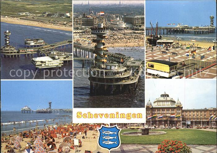 Scheveningen Fliegeraufnahme Seebruecke Strand Kurhaus
