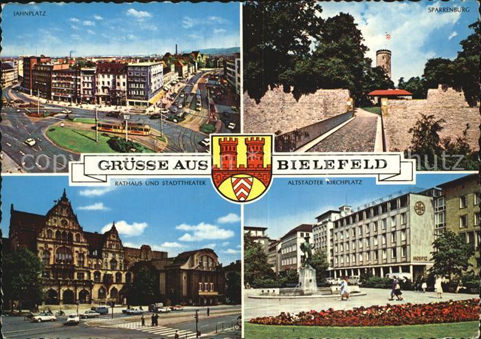 BIELEFELD  CITY Jaahnplatz Rathaus Stadttheater Atstaedter Kirchplatz Sparrenbur