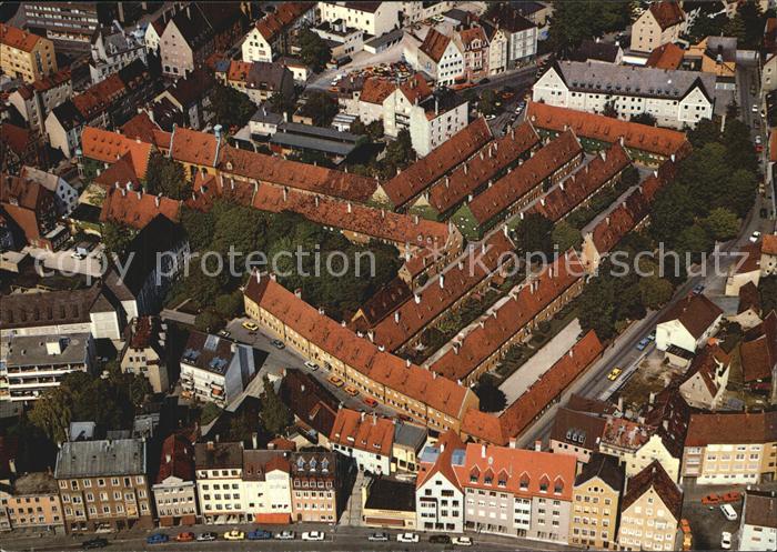 Augsburg Fliegeraufnahme Fuggerei