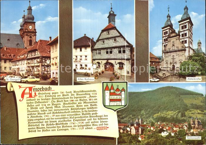 Amorbach Miltenberg Sankt Gangolf Altes Rathaus Abteikirche Teilansicht