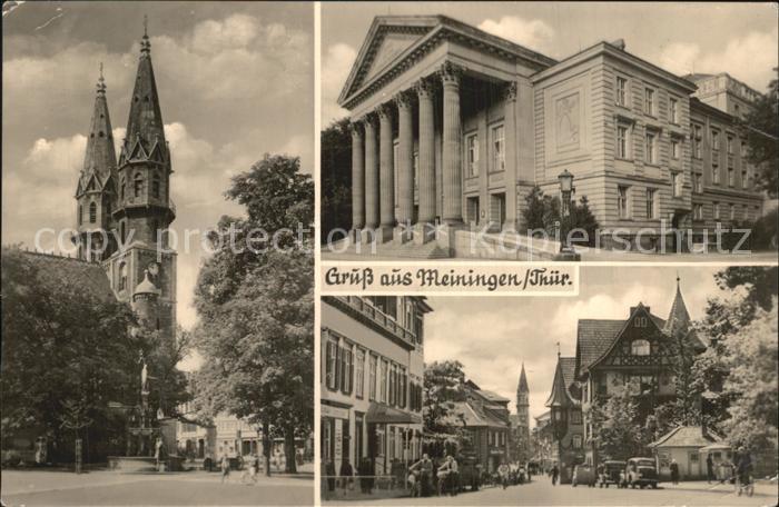Meiningen Thueringen Kirche Theater Strassenpartie
