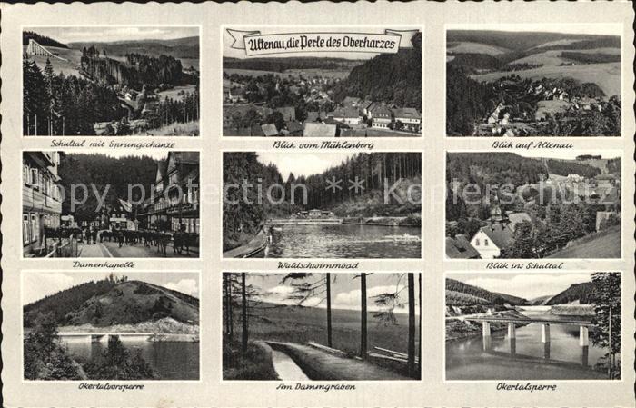 Altenau Harz Schultal Sprungschanze Muehlenbergblick Altenau Damenkapelle Waldsc