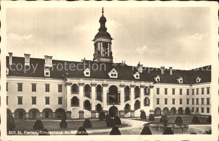 Linz Donau Stift St Florian Stiegenhaus mit Blaeserturm