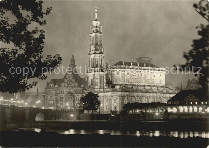 DRESDEN Elbe Dimitroff Bruecke Georgentor und Propsteikirche