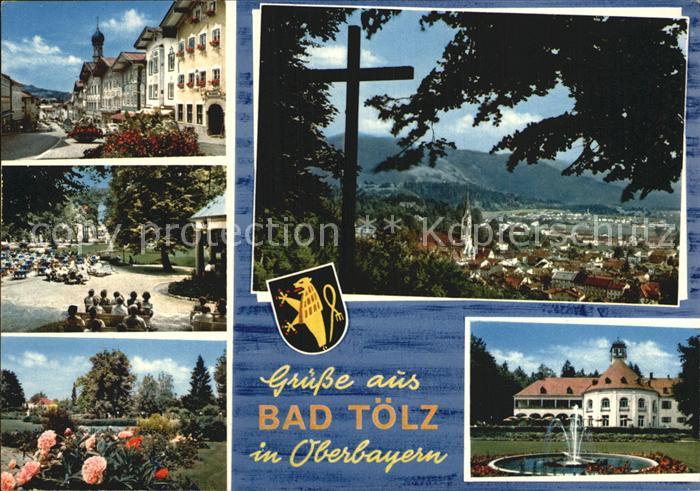 Bad Toelz Dorfmotiv Kurkonzert Park Panorama Springbrunnen