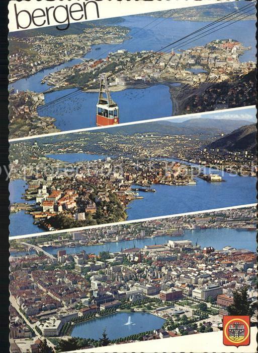 Bergen Norwegen Seilbahn Fliegeraufnahmen