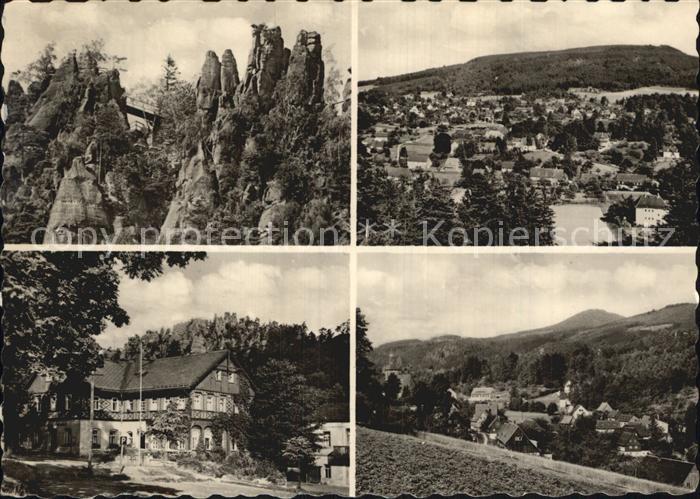 Jonsdorf Nonnenfelsen Panorama Hotel Gondelfahrt Kirche mit Lausche