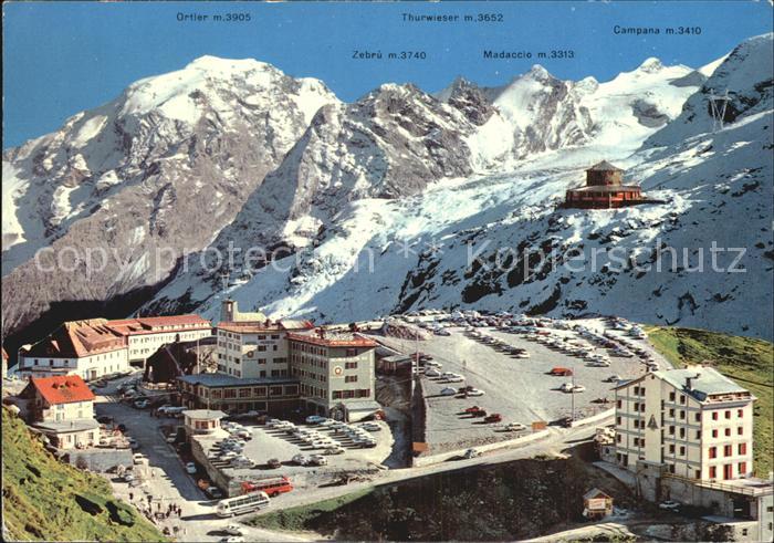 Stilfserjoch Passo dello Stelvio Panorama mit Ortler Thurwieser Campana