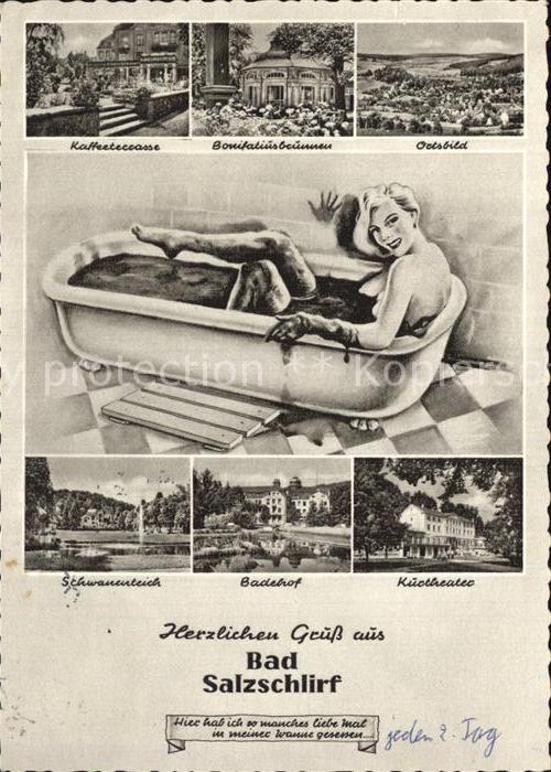 Bad Salzschlirf Kaffeeterrasse Bonifatiusbrunnen Panorama Moorbadende Schwanente