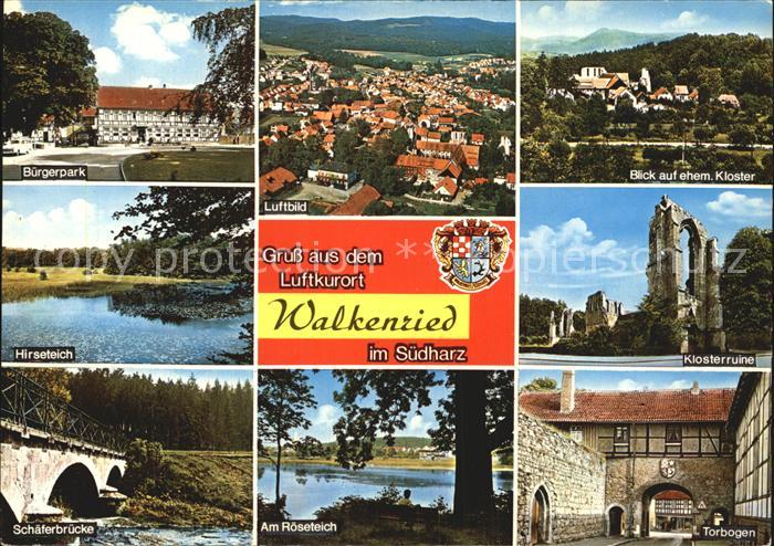 Walkenried Buergerpark Fliegeraufnahme Kloster Hirseteich Klosterruine Schaeferb