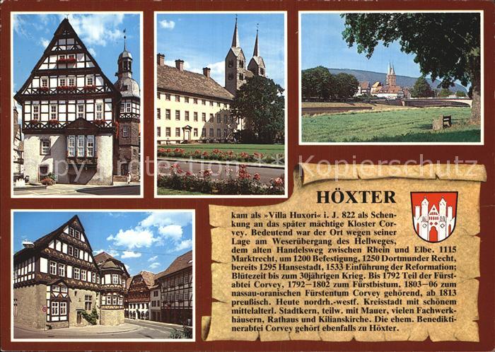 Hoexter Weser Rathaus Schloss Corvey Weserpartie Dechanei