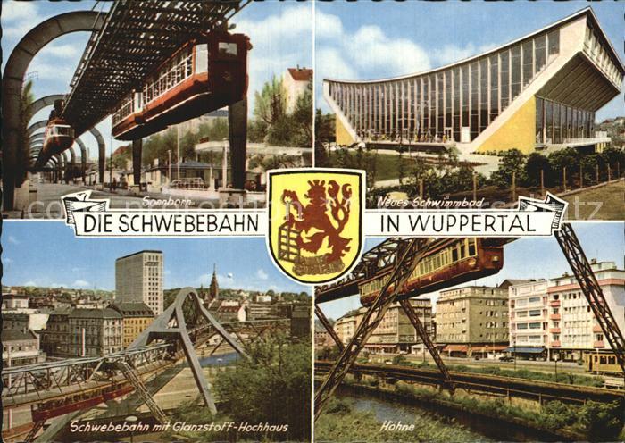 WUPPERTAL NRW Schwebebahn Sonnborn Neues Schwimmbad Glanzstoff Hochhaus Hoehne