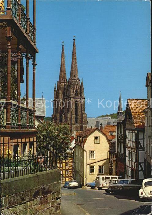 Marburg Lahn Roter Graben und Elisabethkirche