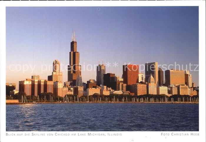 Chicago Illinois Skyline am Lake Michigan