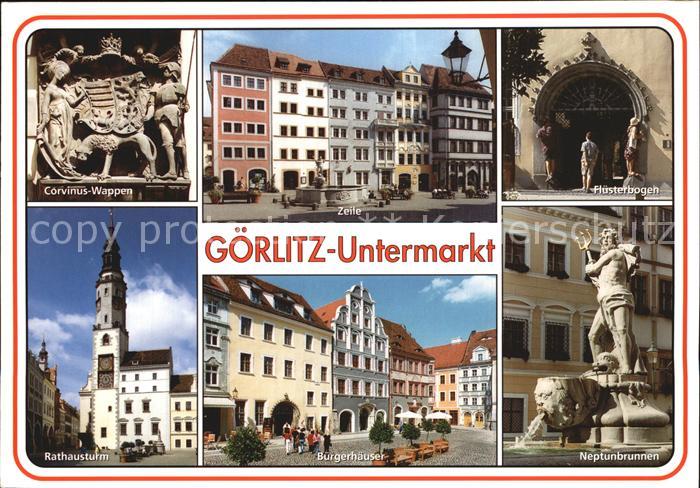 Goerlitz Niederschlesien Corvinius Wappen Zeile Fluesterbogen Rathausturm Buerge
