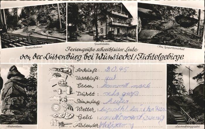 Wunsiedel Naturbuehne Gaststaette Felsen Luisenburg Gipfelkreuz Fichtelgebirge