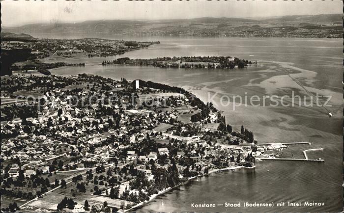 Konstanz Bodensee Staad mit Insel Mainau Fliegeraufnahme