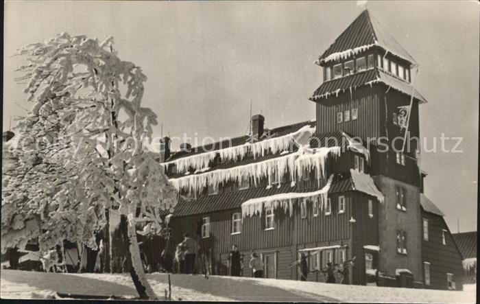 Oberwiesenthal Erzgebirge Fichtelberghaus Winterpanorama