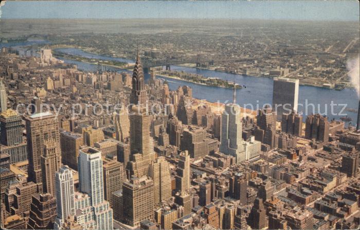 New York City as seen from the Empire State Building Chrysler Building United Na