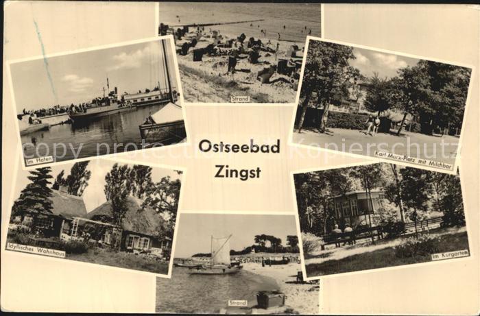 Zingst Ostseebad Hafen Strand Karl Marx Platz Milchbar Kurgarten Wohnhaus
