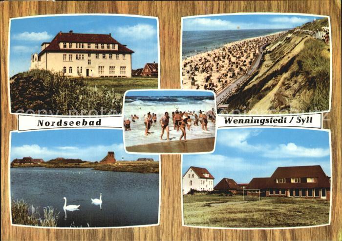 Wenningstedt Sylt Teilansichten Nordseebad Strand Schwaene