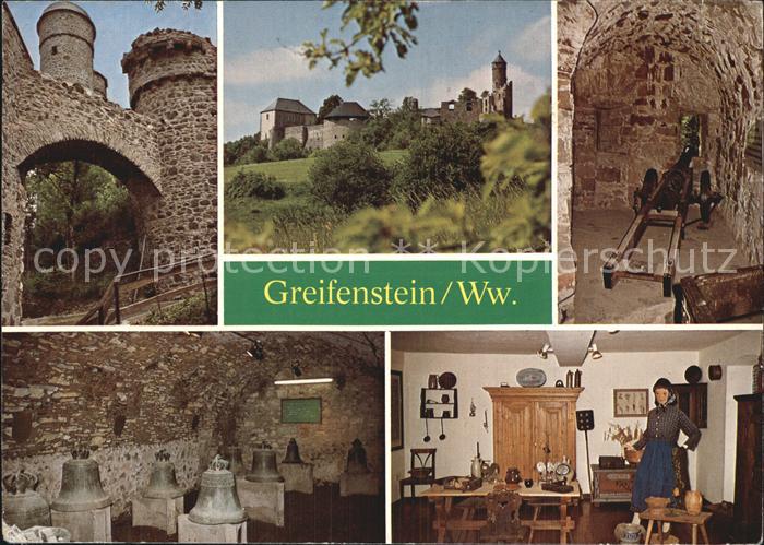 Greifenstein Hessen Muenztor Kanone Glockenmuseum Westerwaelder Bauernstube Burg