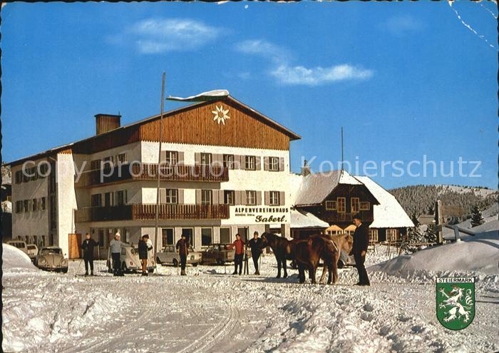 Stubalpe Alpenvereinshaus Gaberl Pferde