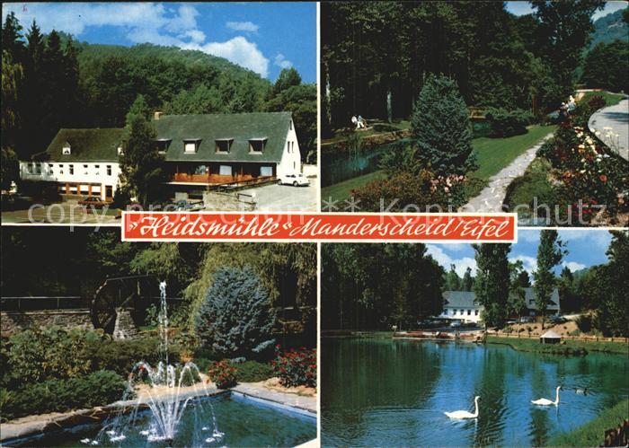 Manderscheid Eifel Cafe Restaurant Heidsmuehle Schwanenteich