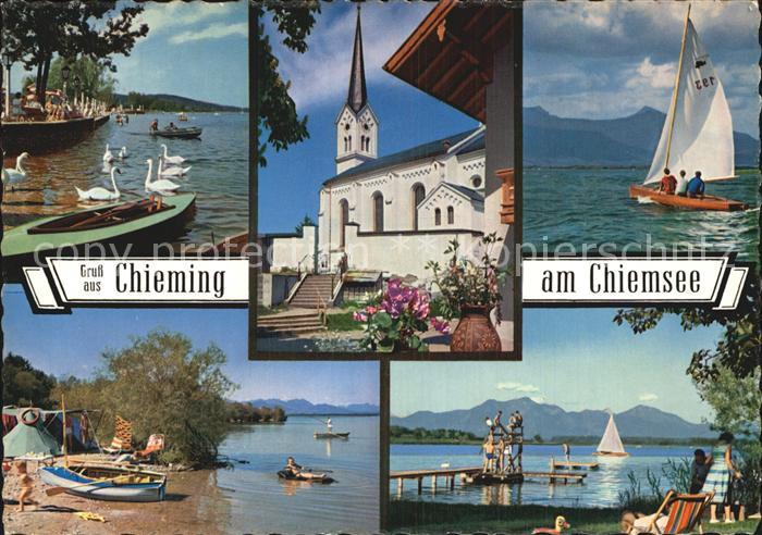 Chieming Chiemsee Ortskirche Segelsport Campingplatz Strandbad