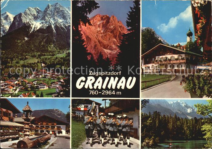 Grainau Teilansichten Zugspitzdorf Wettersteingebirge See Musikkapelle
