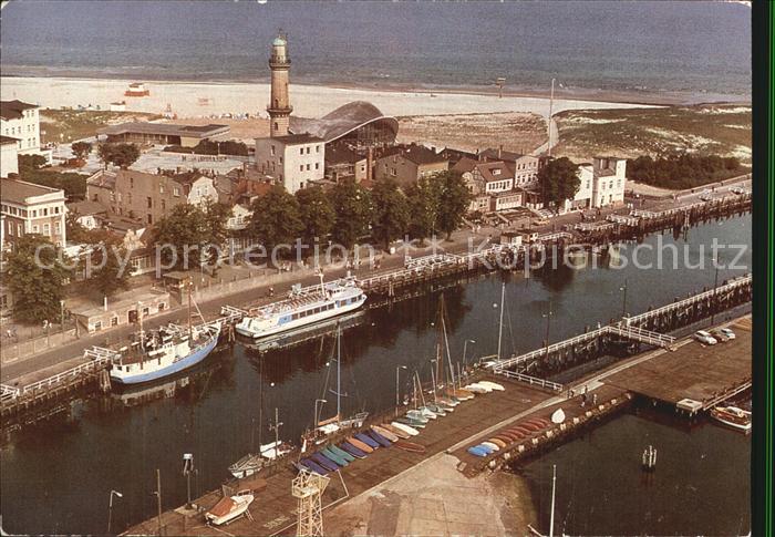 Warnemuende Ostseebad Alter Strom Teepott Leuchtturm Luftbildserie Interflug