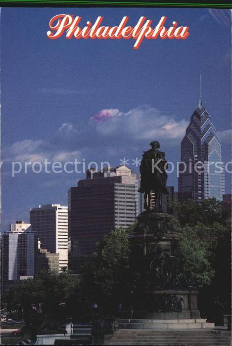 Philadelphia Pennsylvania Monument of George Washington Center city skyscrapers