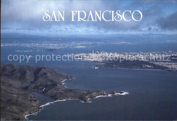 San Francisco California Aerial view with Golden Gate Bridge
