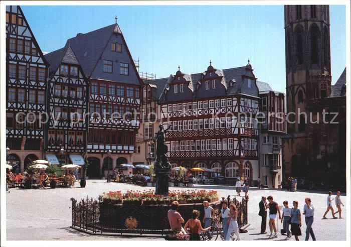 Frankfurt Main Altstadt Roemerberg Fachwerkhaeuser Brunnen The Germany Collectio