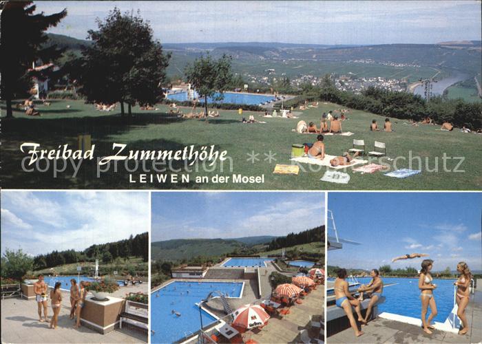 Leiwen Trier-Saarburg Wald Hoehenfreibad Zummethoehe Liegewiese Panorama Moselta
