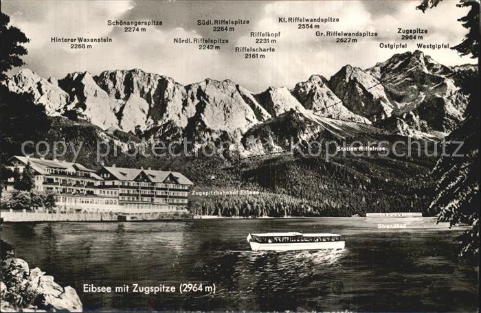 Eibsee Zugspitze Riffelkopf Strandbad
