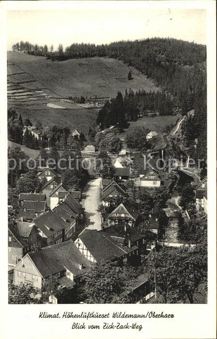 Wildemann Harz Goslar Niedersachsen Blick vom Zick Zack Weg