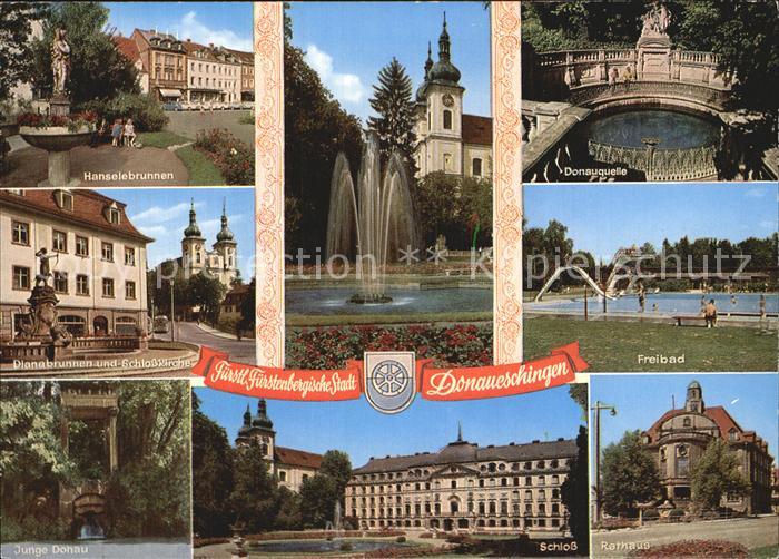 Donaueschingen Hanselebrunnen Freibad Schloss Rathaus