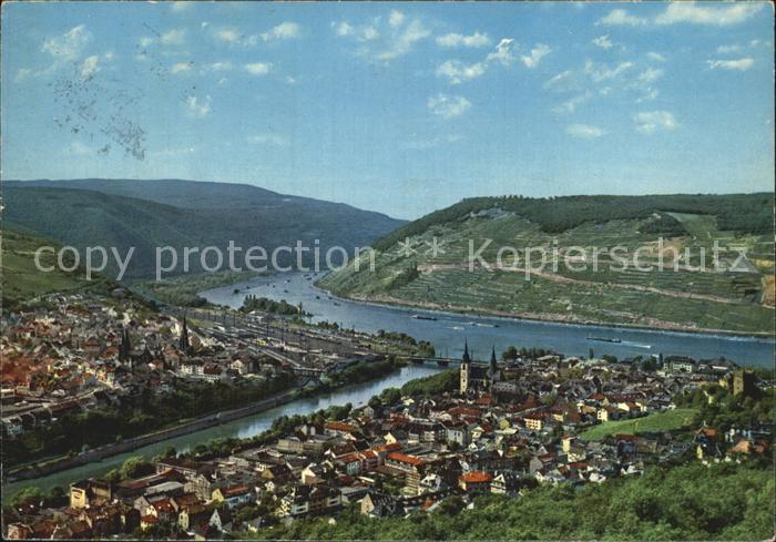 Bingen Rhein Fliegeraufnahme mit Nahemuendung