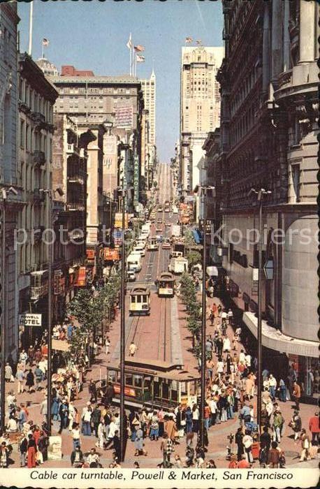 San Francisco California Cable Car turnable Powell und Market