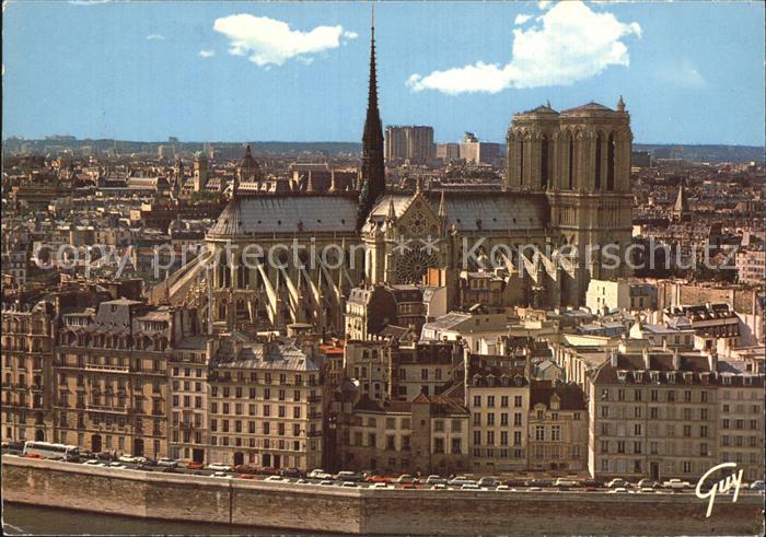 Paris Notre-Dame Fliegeraufnahme Quai aux Fleurs
