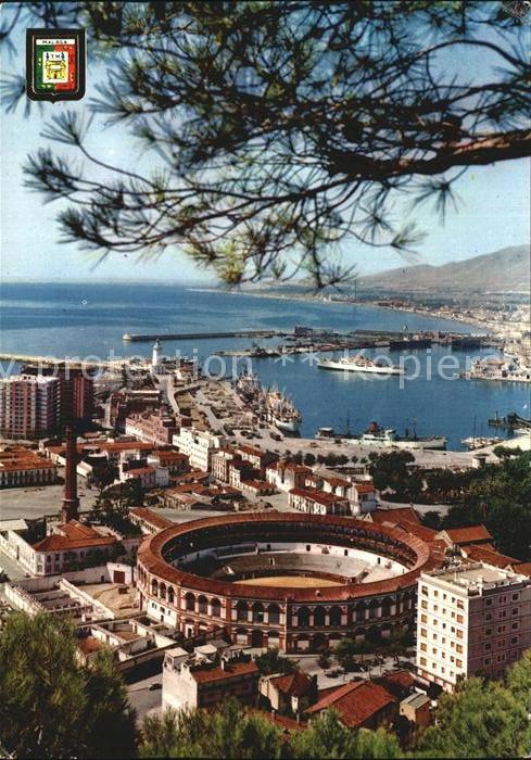 Malaga Andalucia Fliegeraufnahme Hafen und Freilichttheater