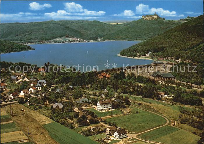Edersee Fliegeraufnahme mit Staumauer