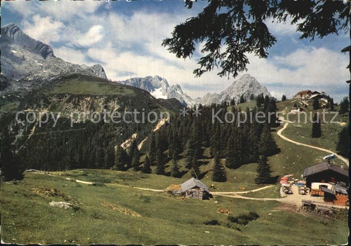 Kreuzeck Alpspitze Zugspitze Waxenstein Kreuzeckhaus Kreuzalm Huber Karte Nr 830