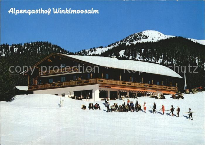 Reit Winkl Alpengasthof Winklmoosalm Wintersportplatz Skifahrer