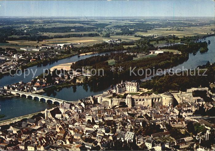 Amboise Chateau et la ville Ile d Or vue aerienne