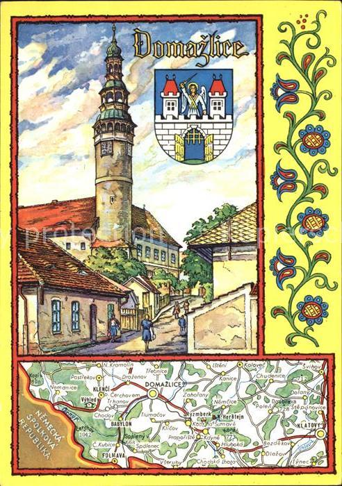 Domazlice Chodsky Hrad Schloss Landkarte Kuenstlerkarte