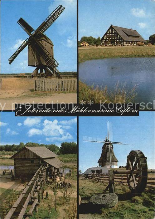 Gifhorn Internationales Muehlenmuseum Windmuehle Wasserrad