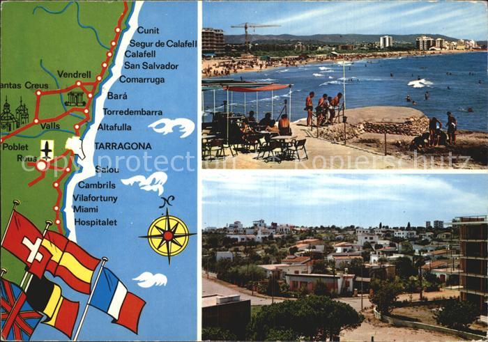 Torredembarra Els Munts Playa Strand Landkarte Costa Dorada