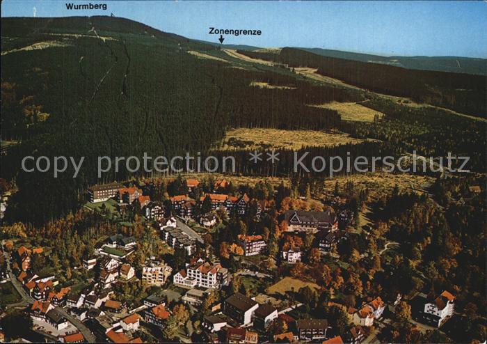 Braunlage Harz Heilklimatischer Kurort Wurmberg Zonengrenze Fliegeraufnahme